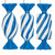 Vickerman MT253202W - 4 inch Blue Enamel Assorted Candy Christmas Ornament - 6 Pack 