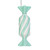 Vickerman MT253227W - 4 inch Aqua Enamel Assorted Candy Christmas Ornament - 6 Pack 