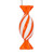 Vickerman MT253228W - 4 inch Orange Enamel Assorted Candy Christmas Ornament - 6 Pack