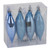 Vickerman N500129 - 5.5 inch Periwinkle Assorted Drop Christmas Ornament - 8 Pack