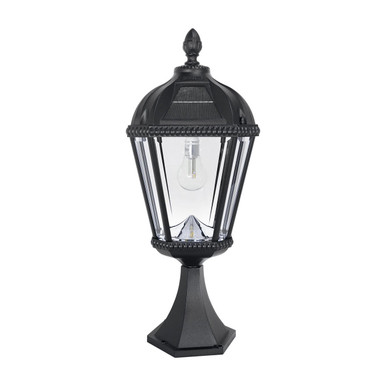 Gama Sonic Solar Lighting Gama Sonic 98B011 Black Solar Powered Pier Mount Lantern