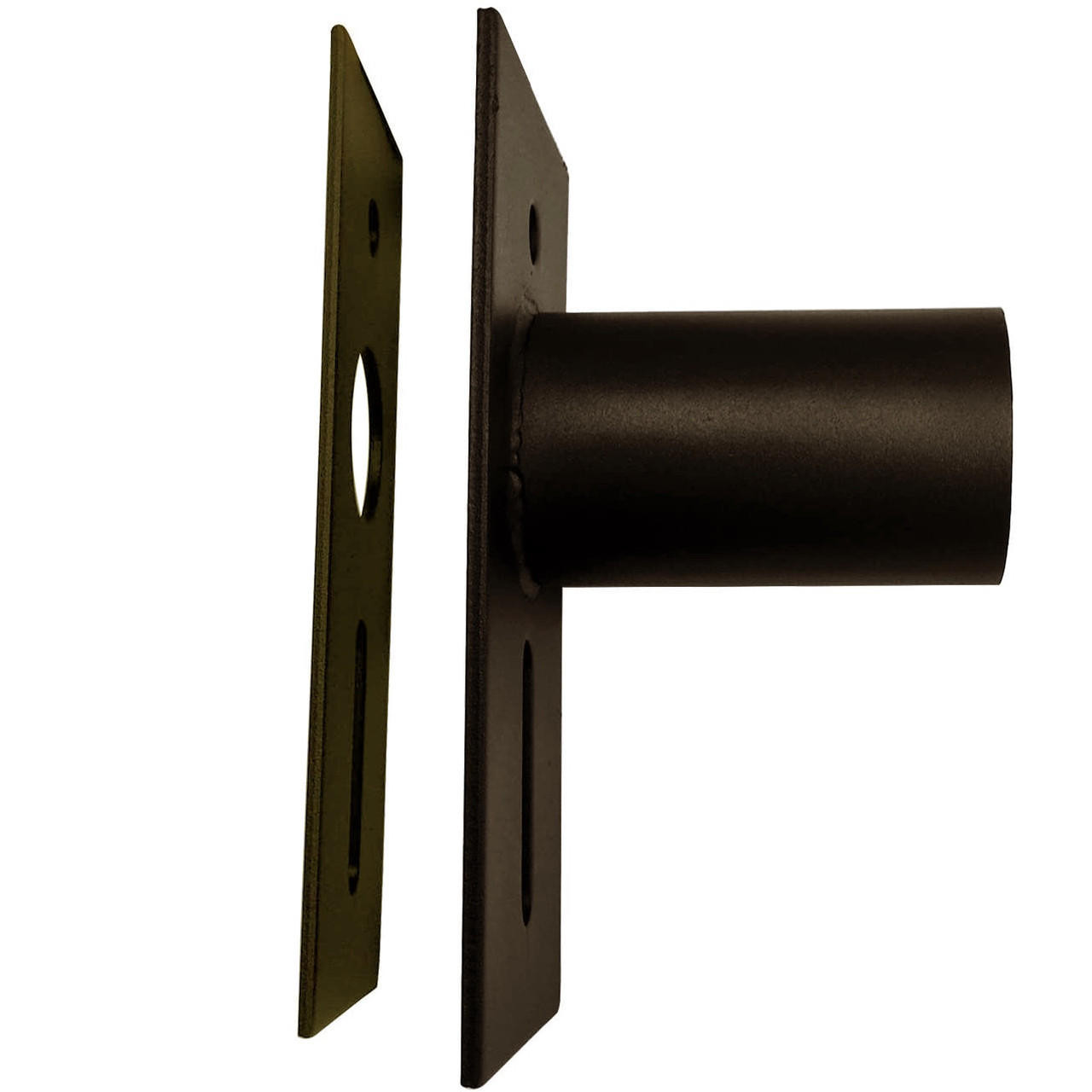 Wall-mounted pole-holder bracket