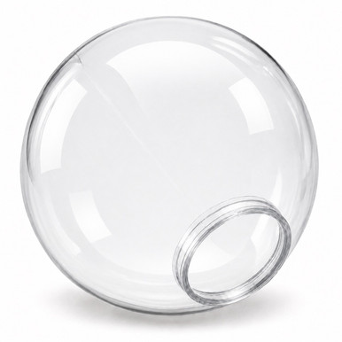 12" Clear Acrylic Globe Light Fixture – Non-Yellowing Outdoor/Indoor Round Lamp Shade With 4" Fitter Neck