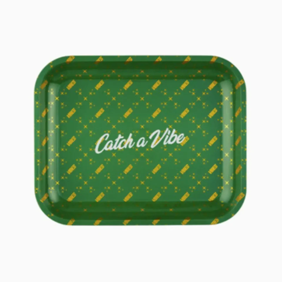 VIBES-CATCH-A-VIBE-ROLLING-TRAY-GREEN-GOLD-SMALL