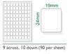 19mm x 24mm Round Cut labels