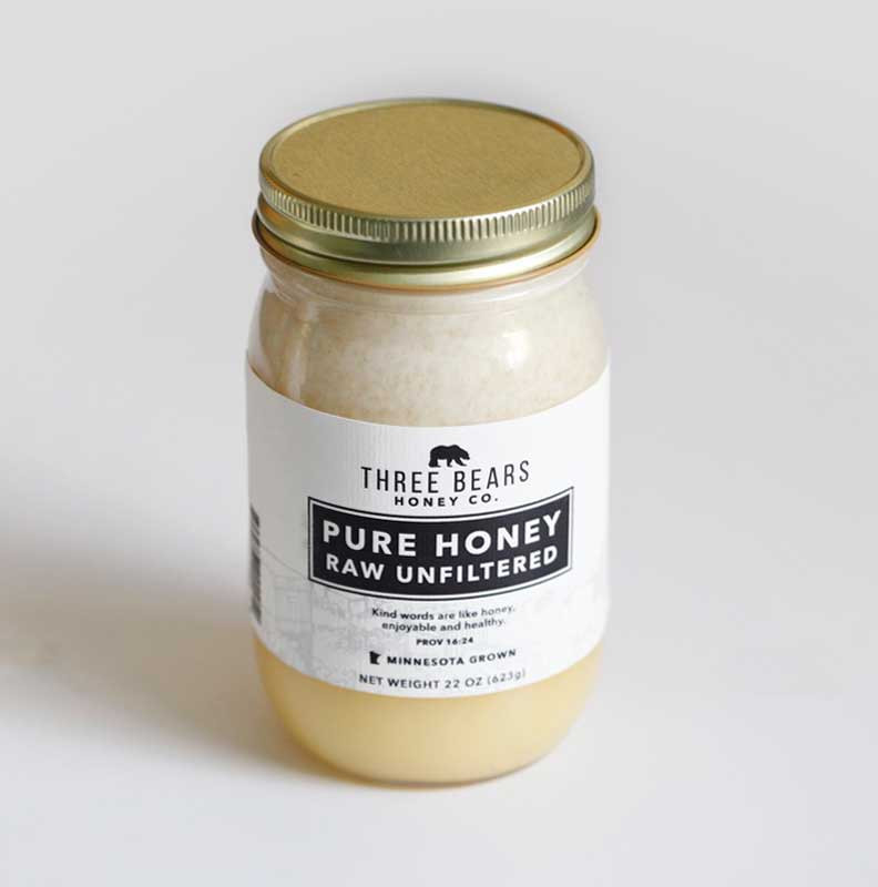 Raw Unfiltered Pure Honey from Three Bears Honey