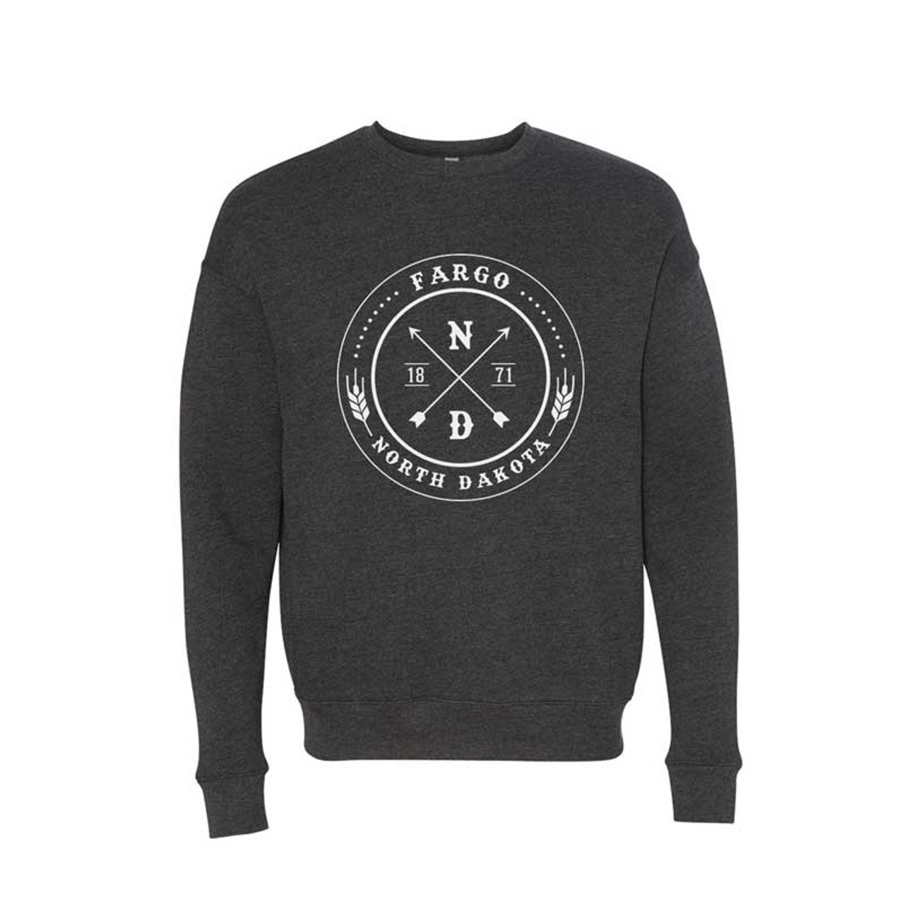 dark grey crew neck sweatshirt