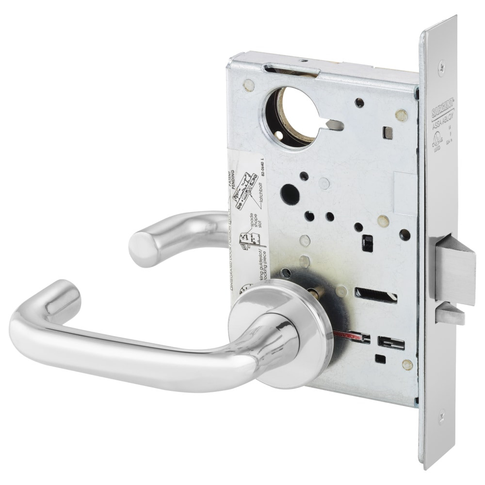 Sargent LC-8238 LNJ 26 Grade 1 Classroom Security Intruder Latchbolt Mortise  Lock J - Lever LN - Rose Field Reversible Less Cylinder ASA Strike Bright  Chrome - B and H Depot Door Hardware Shop