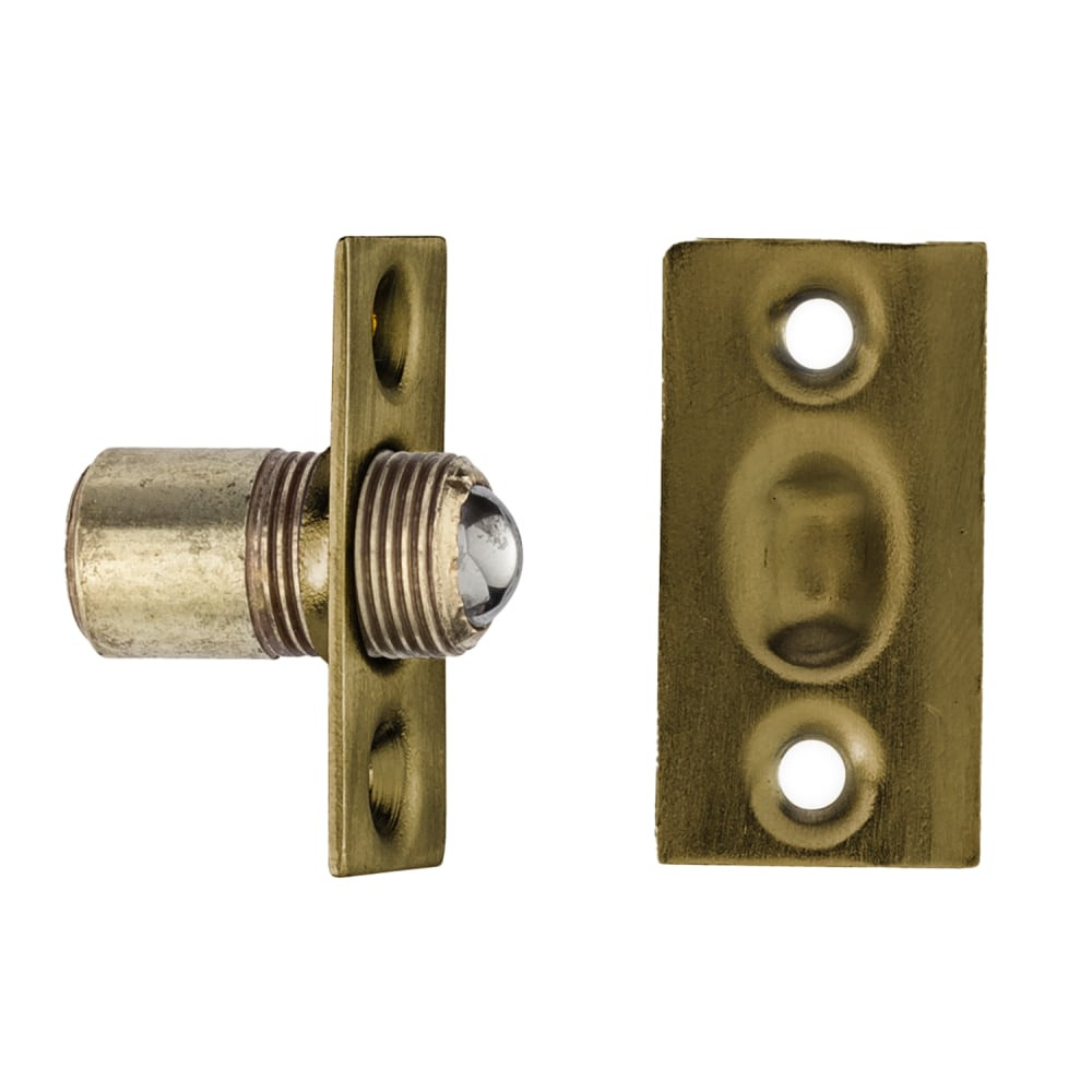 Ives 345B5 Brass Ball Catch Antique Brass B and H Depot Door Hardware