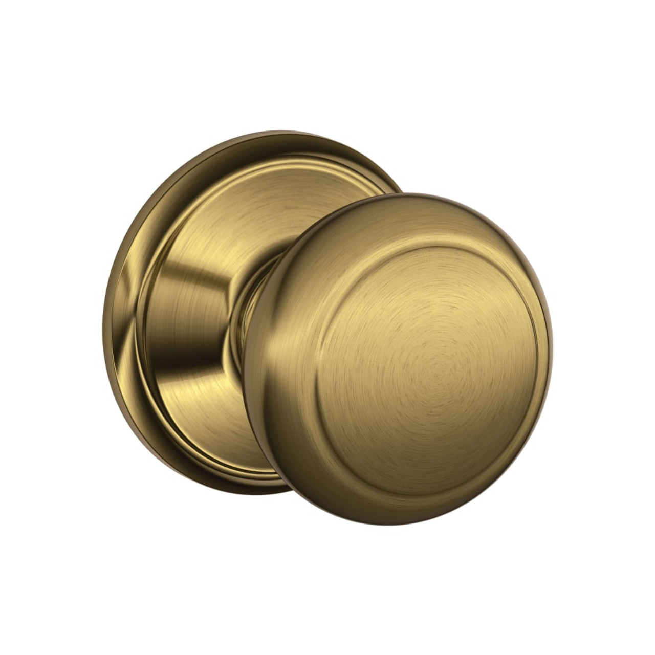 Schlage Residential F10 AND 609 Passage Latch Andover Knob Antique Brass  B and H Depot Door Hardware Shop