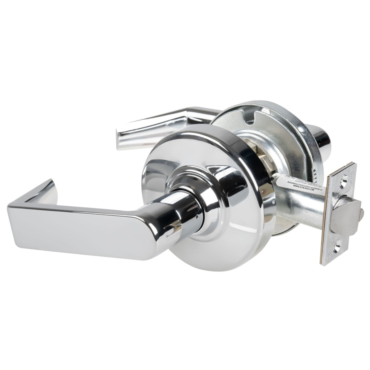 Schlage ND10S RHO 625 Grade Passage Latch Rhodes Lever Non-Keyed Bright Chrome  Finish Non-Handed B and H Depot Door Hardware Shop