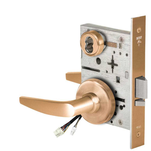 BEST 45HW7DEU16H612RQE Fail Secure 24V Electrified Mortise Lock 16 Lever H Rose Request to Exit Satin Bronze 45HW7DEU16H612RQE