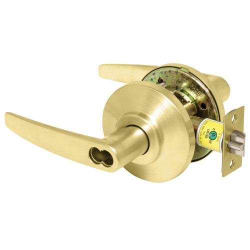 BEST 7KC27AB16DS3606 Grade 2 Entry Cylindrical Lock 16 Lever SFIC Less Core Satin Brass Finish Non-handed