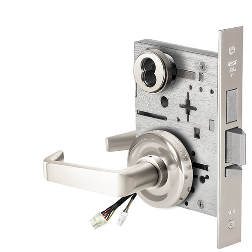 BEST 45HW7TDEU15R625RQE12V Fail Secure 12V With Deadbolt Electrified Mortise Lock 15 Lever R Rose Request to Exit Bright Chrome