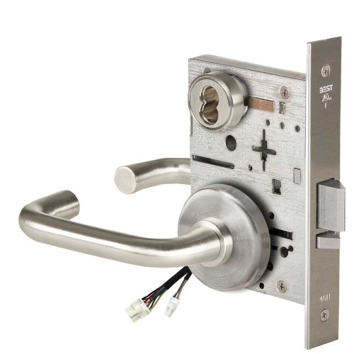 BEST 45HW7DEL3H619RQE Fail Safe 24V Electrified Mortise Lock 3 Lever H Rose Request to Exit Satin Nickel 45HW7DEL3H619RQE