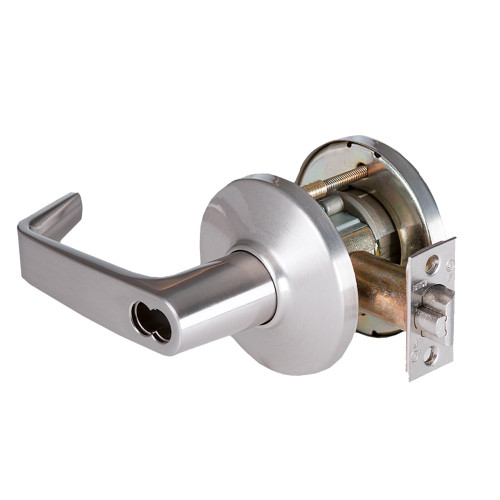 BEST 9K37YD15DS3626 Grade 1 Exit Cylindrical Lock 15 Lever D Rose SFIC Less Core Satin Chrome Finish 4-7/8 ANSI Strike Non-handed