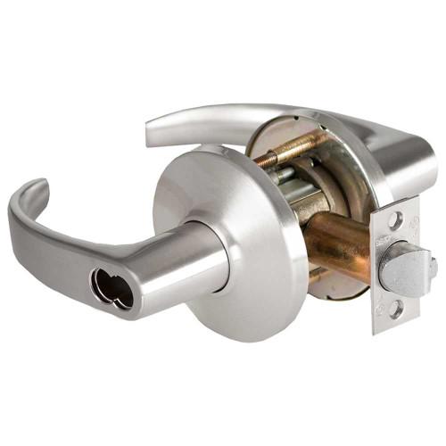 BEST 9K37AB14DSTK626 Grade 1 Entrance Cylindrical Lock 14 Lever D Rose SFIC Less Core Satin Chrome Finish 2-3/4 ANSI Strike Non-handed 9K37AB14DSTK626