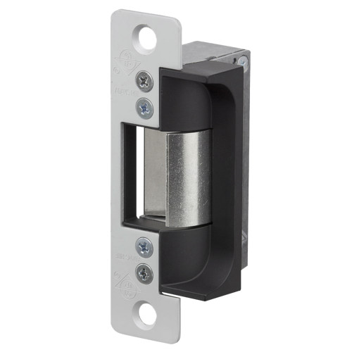 Adams Rite 7160-510-628-00 Electric Strike Electrically Unlocked Fail Secure For Aluminum Applications 4-7/8 In X 1-1/4 In Flat Faceplate with Radius Corners 24VDC Satin Aluminum Clear Anodized