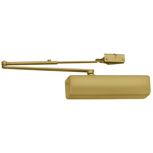 Corbin Russwin DC3210 A1 696 M54 Grade 1 Surface Door Closer Double Lever Arm Friction Hold Open Push or Pull Side Mount Size 1 to 6 Full Cover Non-Handed Satin Brass Painted DC3210 A1 696 M54
