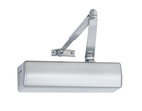 Corbin Russwin DC6230 689 M54 Grade 1 Surface Door Closer Slide Track Arm Standard Pull Side Mount Size 1 to 6 Full Cover Non-Handed Aluminum Painted