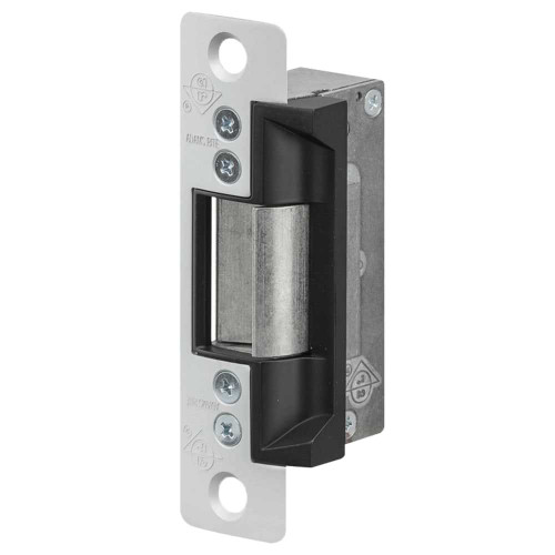 Adams Rite 7101-510-628-00 Electric Strike Electrically Unlocked Fail Secure For Aluminum Hollow Metal or Wood Applications 4-7/8 x 1-1/4 Radiused Faceplate 24VDC Satin Aluminum Clear Anodized 7101-510-628-00