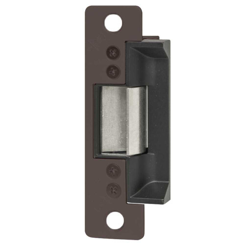 Adams Rite 7100-510-313-00 Electric Strike Electrically Unlocked Fail Secure For Aluminum Hollow Metal or Wood Applications 4-7/8 x 1-1/4 Flat Faceplate with Radius Corners 24VDC Dark Bronze Anodized Aluminum 7100-510-313-00