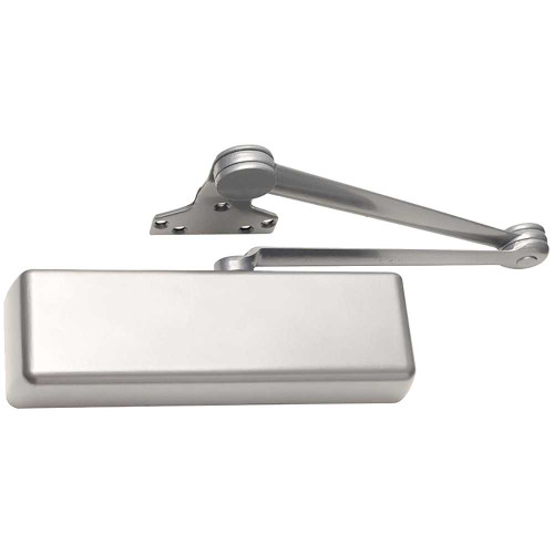 LCN 4040XP-EDAw/62G 689 Grade 1 Surface Door Closer Extra Duty Arm 62G Shoe Push Side Mounting 180 Degree Swing Adjustable Size 1-6 Plastic Cover Aluminum Painted Finish Non-Handed 4040XP-EDAw/62G 689