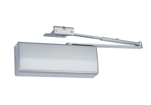 Corbin Russwin DC8210 A11 W42 689 Grade 1 Surface Door Closer Parallel Arm Spring Stop Push Side Mount Size 1 to 6 Full Cover Non-Handed Aluminum Painted