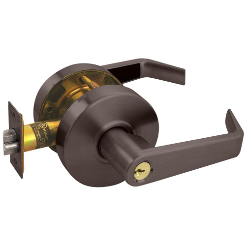 Arrow RL11-SR-10B Grade 2 Turn-Pushbutton Entrance Cylindrical Lock Sierra Lever Conventional Cylinder Oil-Rubbed Bronze Finish Non-handed