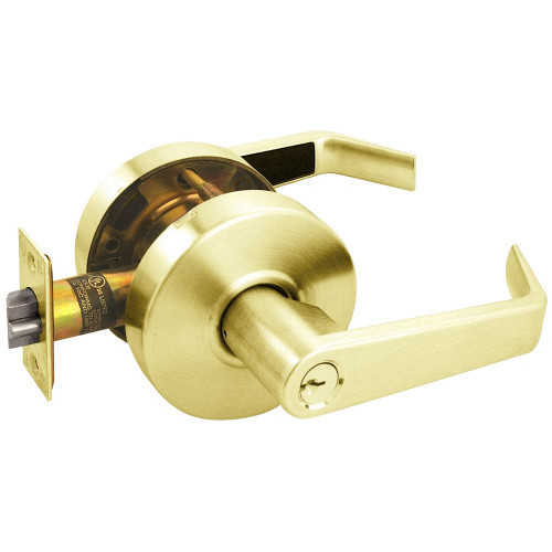 Arrow RL17-SR-03-CS Grade 2 Classroom Cylindrical Lock Sierra Lever Conventional Cylinder Schlage C Keyway Bright Brass Finish Non-handed RL17-SR-03-CS