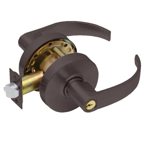 Arrow RL11-BRR-10B Grade 2 Turn-Pushbutton Entrance Cylindrical Lock Broadway Lever Conventional Cylinder Oil-Rubbed Bronze Finish Non-handed RL11-BRR-10B