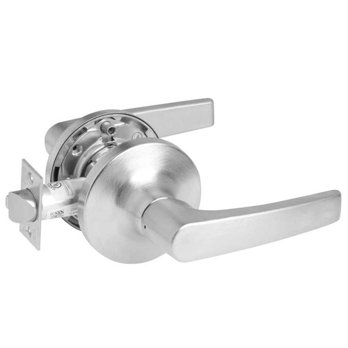 Yale MO5481LN REX 626 24V Fail Secure 24V No Cylinder Override Electrified Cylindrical Lock MO Lever Design REX Switch Satin Chrome MO5481LN REX 626 24V