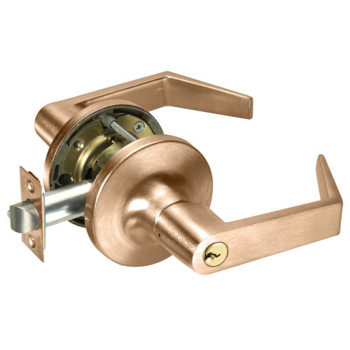 Yale AU5491LN REX 612 24V Fail Secure 24V Electrified Cylindrical Lock AU Lever Design REX Switch Satin Bronze AU5491LN REX 612 24V