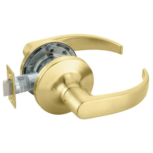 Yale PB5481LN 606 12V Fail Secure 12V No Cylinder Override Electrified Cylindrical Lock PB Lever Design Satin Brass PB5481LN 606 12V