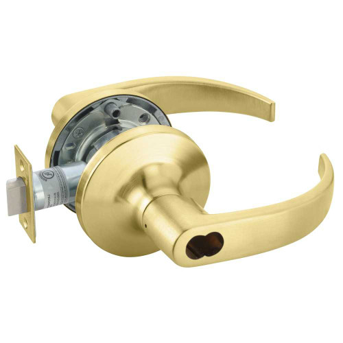 Yale PB5490LN 1210 LC 606 12V Fail Safe 12V Electrified Cylindrical Lock PB Lever Design 6-Pin LFIC Less Core Satin Brass PB5490LN 1210 LC 606 12V