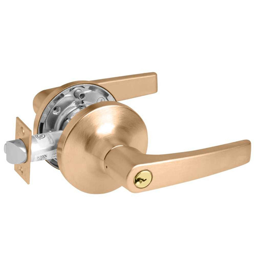 Yale MO5490LN REX 612 24V Fail Safe 24V Electrified Cylindrical Lock MO Lever Design REX Switch Satin Bronze MO5490LN REX 612 24V