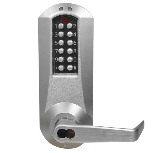 Kaba E-Plex E5066BWL-626-41 E-Plex 5000 Mortise Lock Winston Lever 100 Access Codes 3000 Audit Events 6/7-Pin SFIC Prep Less Core Satin Chrome E5066BWL-626-41