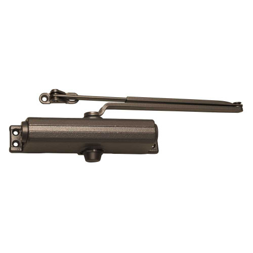 LCN 1261-Rw/PA 695 SLIM Grade 1 Surface Door Closer Regular Arm PA Shoe Push or Pull Side Tri Mount Mounting 180 Degree Size 1 to 5 Slim Cover All Weather Fluid Dark Bronze Finish Non-Handed 1261-Rw/PA 695 SLIM