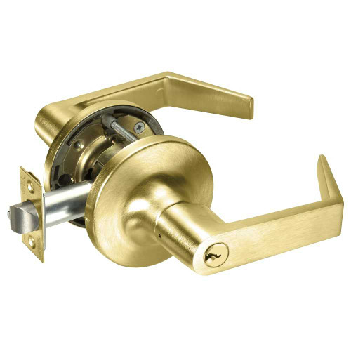 Yale AU5490LN 606 12V Fail Safe 12V Electrified Cylindrical Lock AU Lever Design Satin Brass AU5490LN 606 12V