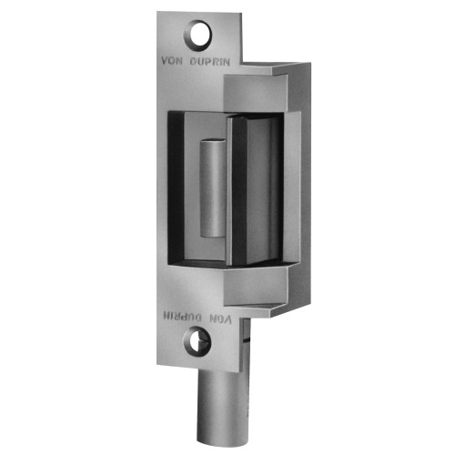 Von Duprin 6211 12V 32D DS Grade 1 Electric Strike Fail Secure Electrically Unlocked 12 VDC 4-7/8 x 1-1/4 Faceplate Fire Rated For use with Cylindrical or Mortise Locks on Single Doors Hollow Metal or Aluminum Frame Satin Stainless Steel Finish