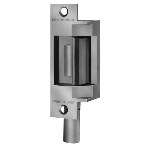 Von Duprin 6211 24V 32D DS-LC Grade 1 Electric Strike Fail Secure Electrically Unlocked 24 VDC 4-7/8 x 1-1/4 Faceplate Fire Rated For use with Cylindrical or Mortise Locks on Single Doors Hollow Metal or Aluminum Frame Satin Stainless Steel Finish