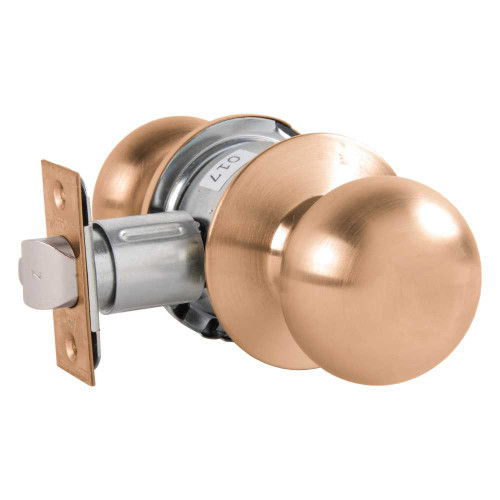 Arrow MK02-TA-10x26 Grade 2 Privacy Cylindrical Lock Tudor Knob Non-Keyed Satin Bronze x Bright Chrome Finish Non-handed MK02-TA-10x26