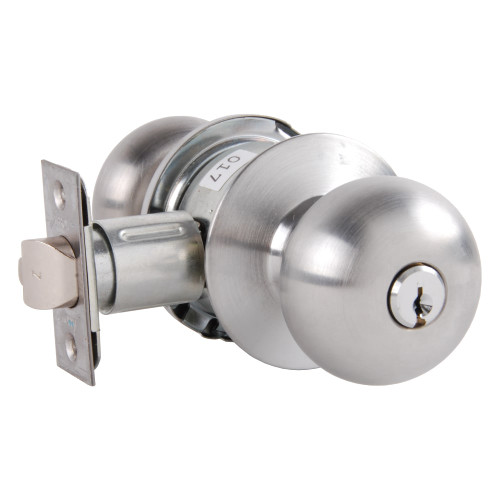 Arrow MK17-TA-26D-CS Grade 2 Classroom Cylindrical Lock Tudor Knob Conventional Cylinder Schlage C Keyway Satin Chrome Finish Non-handed