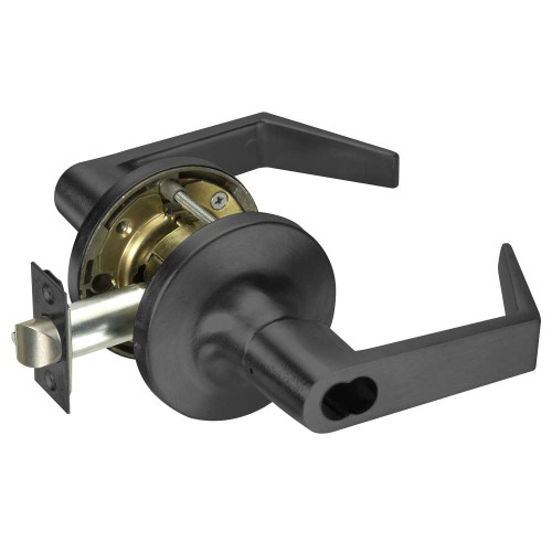 Yale M-AU5491LN 693 24V Fail Secure 24V Electrified Cylindrical Lock AU Lever Design Medeco LFIC Prep Less Core Black Painted M-AU5491LN 693 24V
