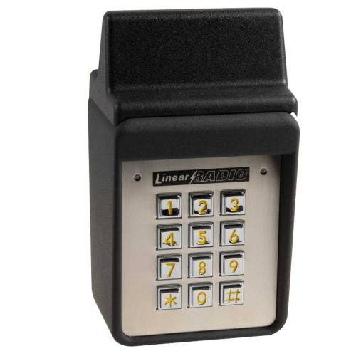 Nortek MDKP Exterior Wireless Keypad Internal Antenna Built-in Downlight Rugged Cast Aluminum Housing Powered by 9-Volt Lithium Battery 318 MHz RF Frequency MDKP