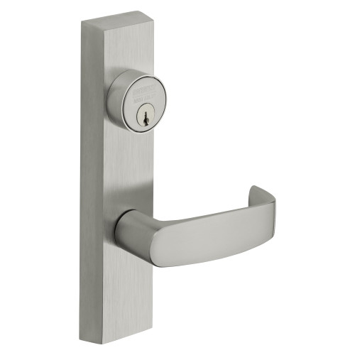 Sargent 706-8 ETL LHRB 26D Grade 1 Exit Device Trim Storeroom Function Key Unlocks Trim Trim Retracts Latch/Trim Relocks when Key is Removed For Rim 8800 and NB8700 Series Devices 1-1/8 In Mortise Cylinder L Lever LHR Satin Chrome