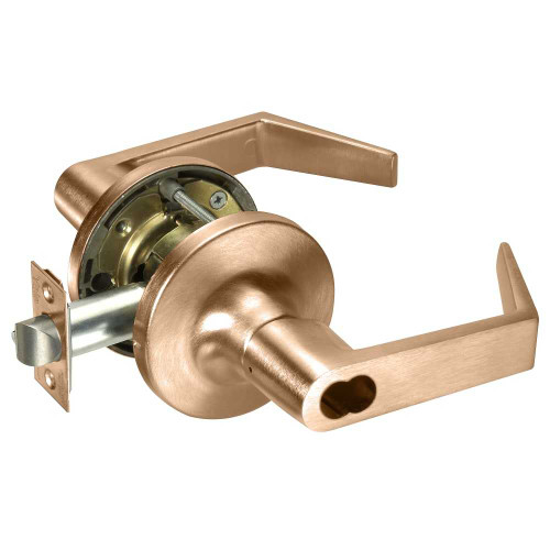 Yale B-AU5490LN 612 12V Fail Safe 12V Electrified Cylindrical Lock AU Lever Design SFIC Prep Less Core Satin Bronze B-AU5490LN 612 12V