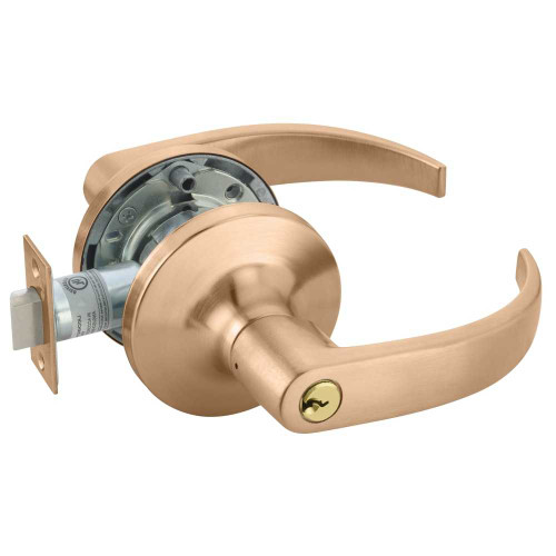 Yale PB5491LN 612 12V Fail Secure 12V Electrified Cylindrical Lock PB Lever Design Satin Bronze PB5491LN 612 12V