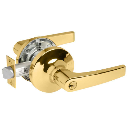 Yale MO5490LN 605 24V Fail Safe 24V Electrified Cylindrical Lock MO Lever Design Bright Brass MO5490LN 605 24V