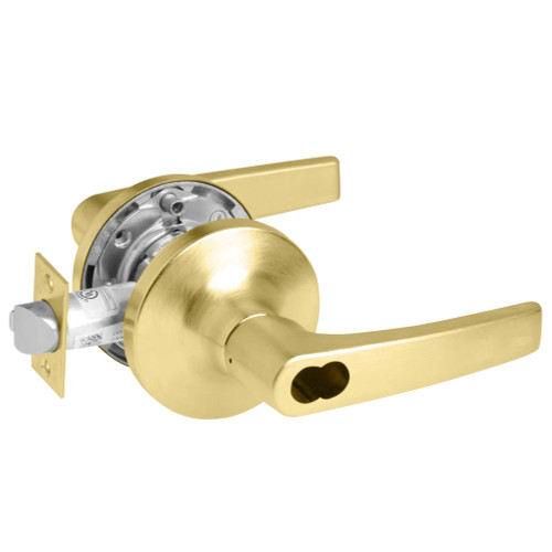 Yale B-MO5490LN REX 606 12V Fail Safe 12V Electrified Cylindrical Lock MO Lever Design SFIC Prep Less Core REX Satin Brass
